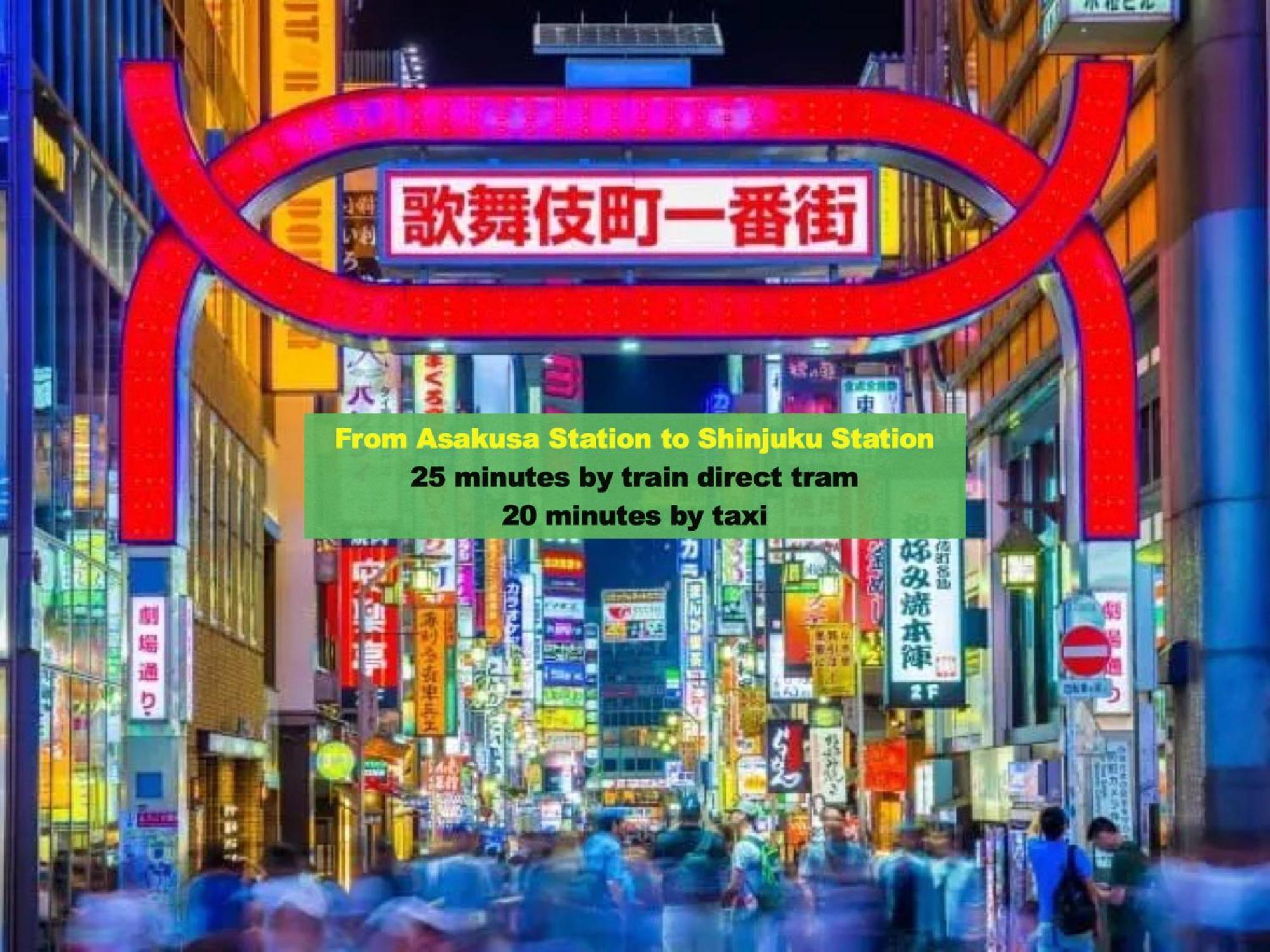浅草寺3分 浅草駅6分 寝室+リビング2-4人 スカイツリービュー 駅近 成田空港&羽田空港直通 *